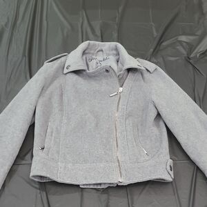 Areopostale Moto Bomber Lined Jacket Womens S Zippers Pockets and Button Accents